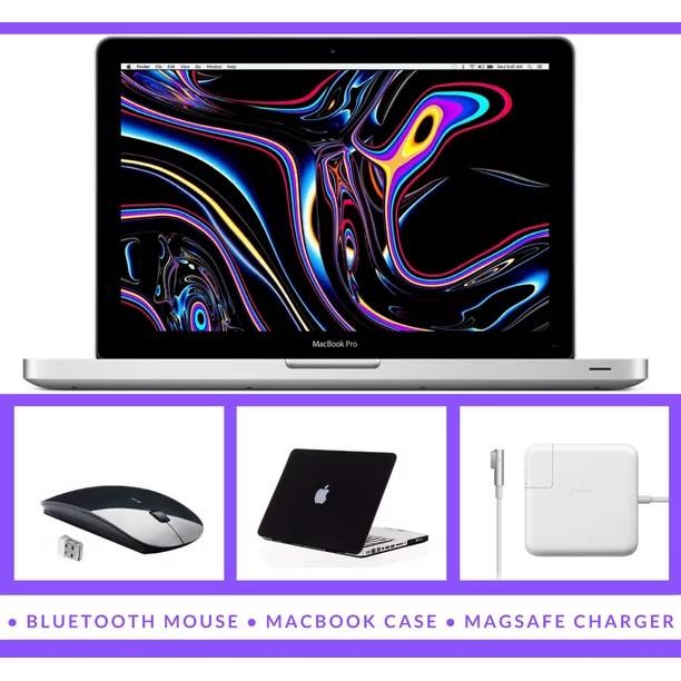 Apple 13.3-inch MacBook Pro Laptop, Intel Core i5, 4GB RAM, Mac OS, 500GB HDD, Bundle Includes: Black Case, Bluetooth Headset, Wireless Mouse - Silver (Certified Refurbished)
